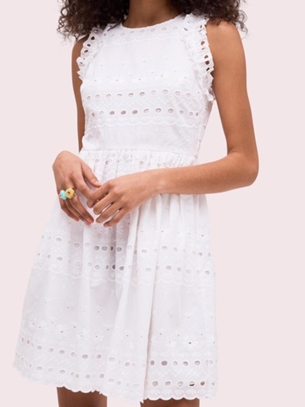 Kate Spade Women’s White Eyelet Sleeveless Dress
